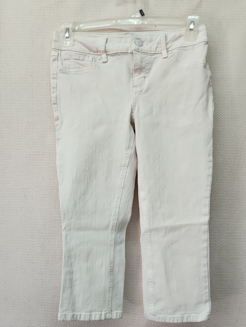 Seven7 White Straight Crop Jeans